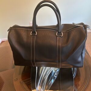 Christian Dior Black Leather Duffel Bag